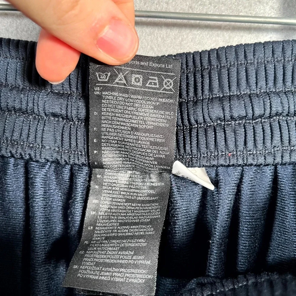 Adidas Essentials Sweatpants Men Medium Black White 3 Stripe Tricot Logo Running